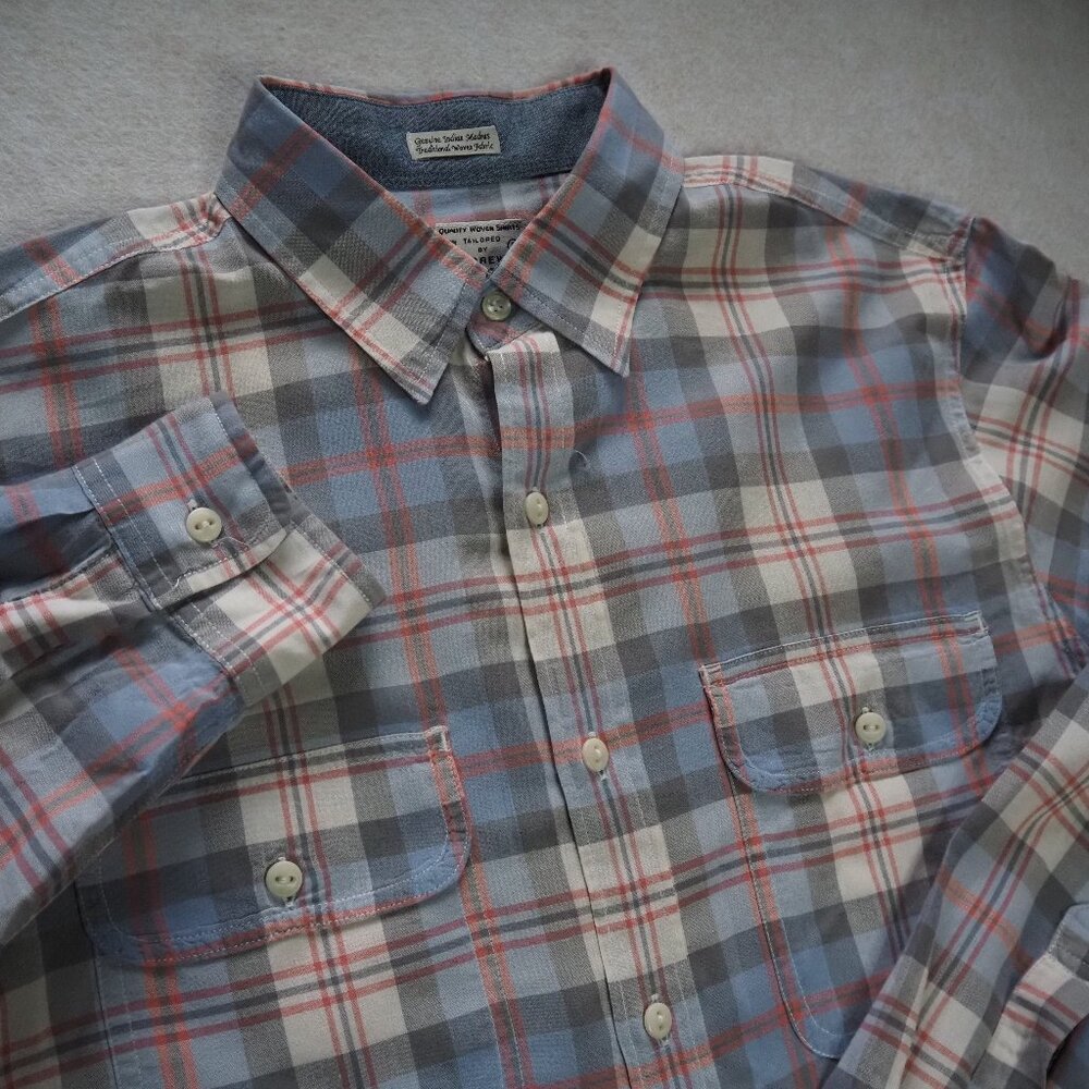 J. Crew Indian Madras Shirt Mens Small Plaid Button Down Slim Fit Long Sleeve